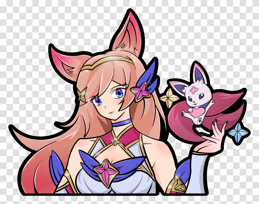 Ahri Star Guardian Sticker Fictional Character, Comics, Book, Manga, Art Transparent Png