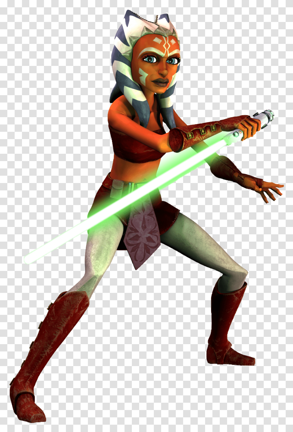 Ahsoka Tano Star Wars The Clone Wars, Duel, Costume, Weapon, Person Transparent Png