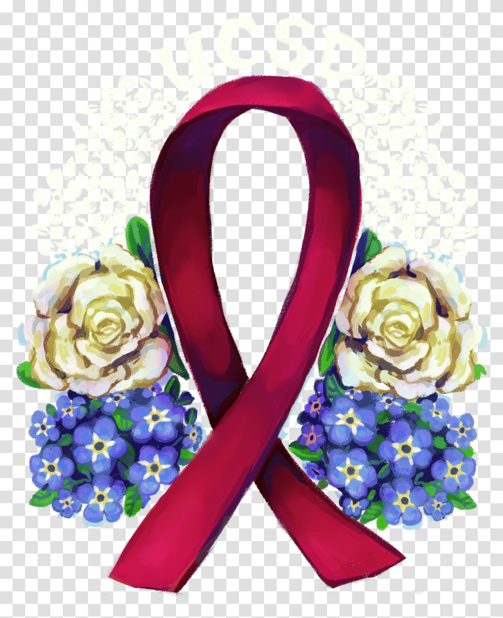 Aids Ribbon, Floral Design, Pattern Transparent Png