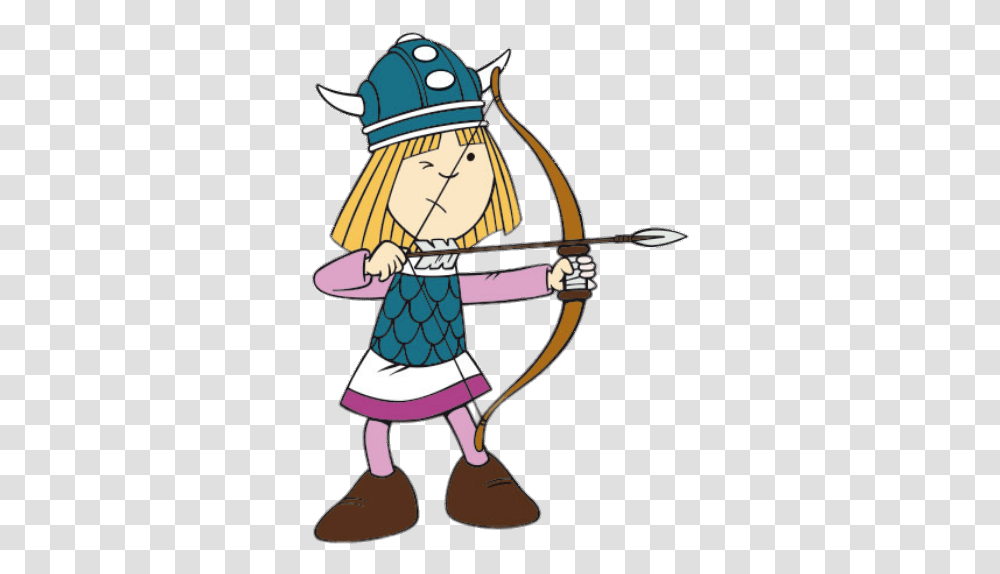 Aiming Bow And Arrow Vickie The Viking Clipart, Archery, Sport, Sports Transparent Png