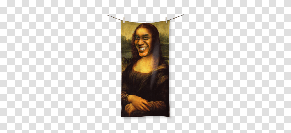 Ainsley Harriott As The Mona Lisa Ufeffsublimation All Over Towel, Painting, Person, Human Transparent Png