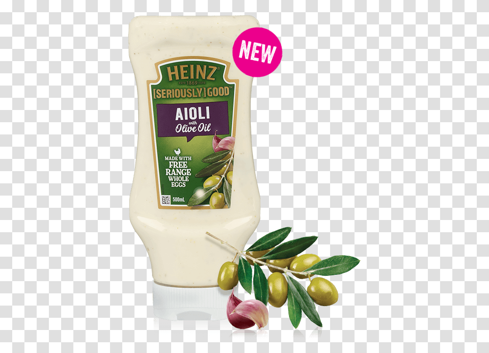 Aioli With Olive Oil Olive, Mayonnaise, Food, Plant, Bottle Transparent Png