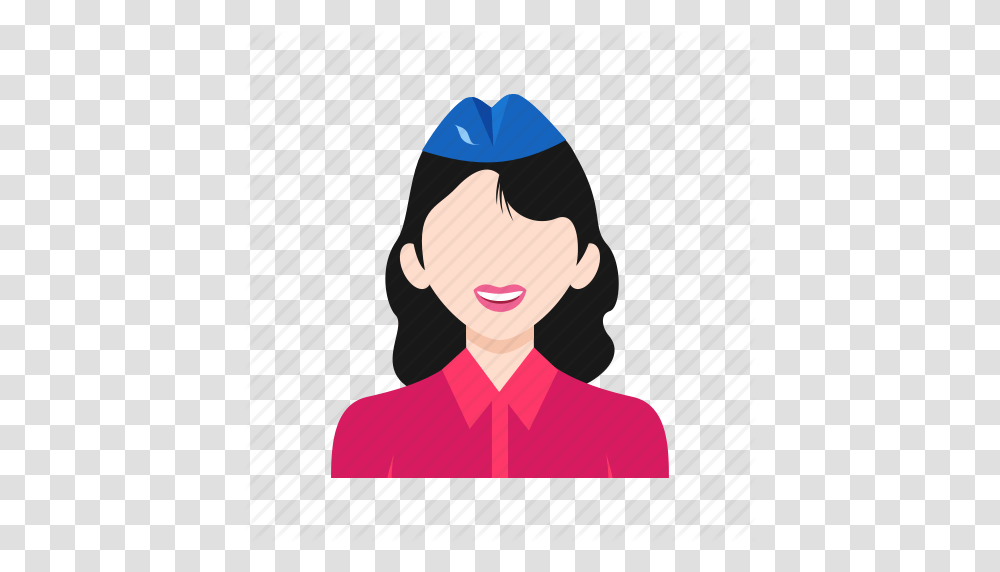 Air Attendant Cabin Crew Flight Hostess Uniform Icon, Person, Human, Label Transparent Png
