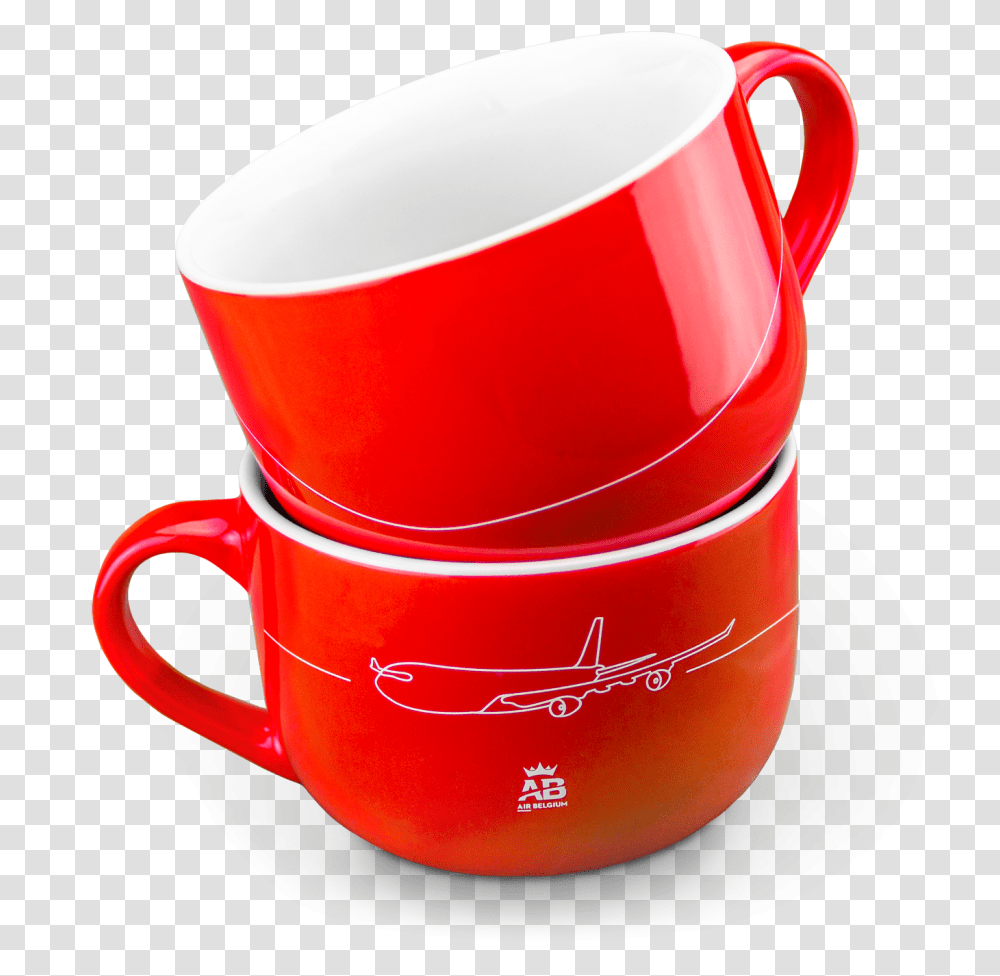 Air Belgium Red Ceramic Large Cup Cup, Coffee Cup, Saucer, Pottery Transparent Png