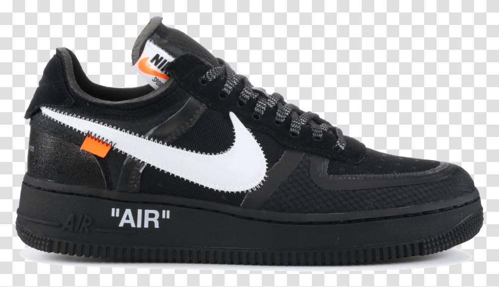 Air Force 1 Low Off White Black White Off White Shoes Nike, Footwear, Apparel, Sneaker Transparent Png