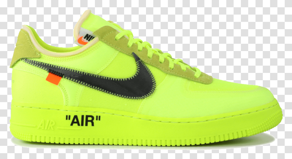 Air Force 1 Low Off White Volt Nike Air Force 1 Off White, Shoe, Footwear, Apparel Transparent Png
