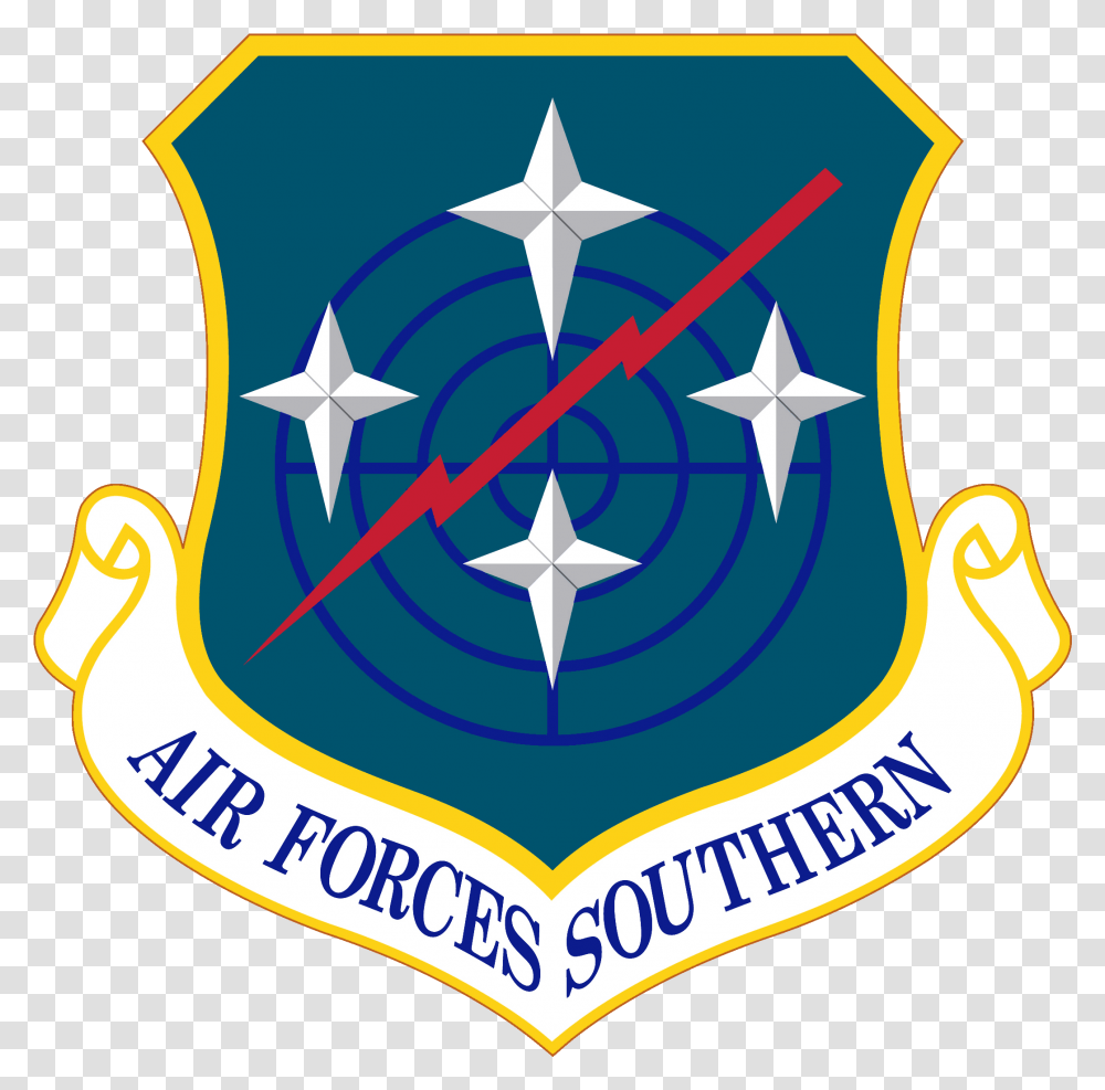 Air Forces Southern Shield Background Us Air Force Space Command Logo, Symbol, Emblem, Star Symbol, Armor Transparent Png