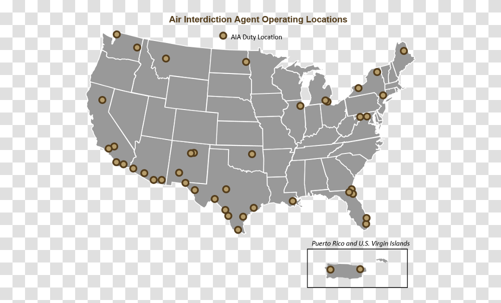 Air Interdiction Agent Duty Location Map Us Map Background, Diagram, Atlas, Plot Transparent Png