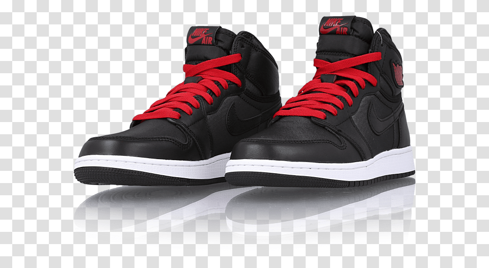 Air Jordan 1 Retro High Black Satin Bg Basketball Shoe, Clothing, Apparel, Footwear, Sneaker Transparent Png