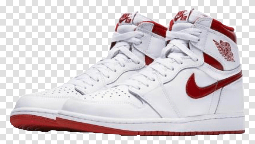 Air Jordan 1 Retro High Og Nike Air Jordan 1 Red And White, Shoe, Footwear, Apparel Transparent Png