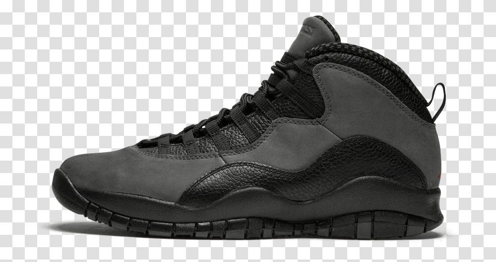 Air Jordan 10 Retro Jordan Retro 10 Black, Clothing, Apparel, Shoe, Footwear Transparent Png