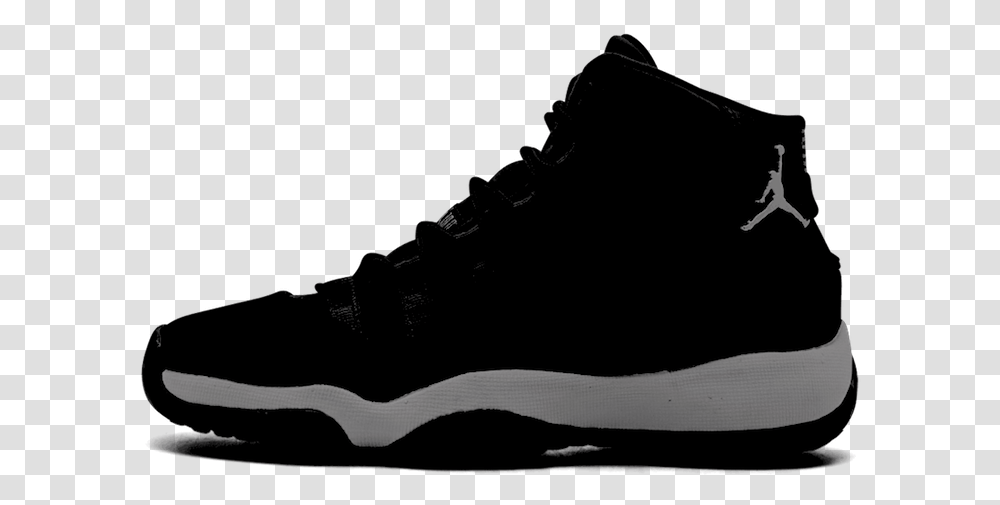 Air Jordan 11 Dark Grey Chrome 020 Jordan 11 Pure Black, Apparel, Shoe, Footwear Transparent Png
