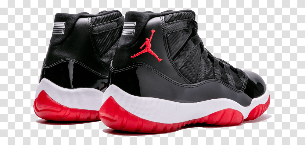 Air Jordan 11 Retro Bred Jordans Foot Locker Shoes, Apparel, Footwear, Sneaker Transparent Png