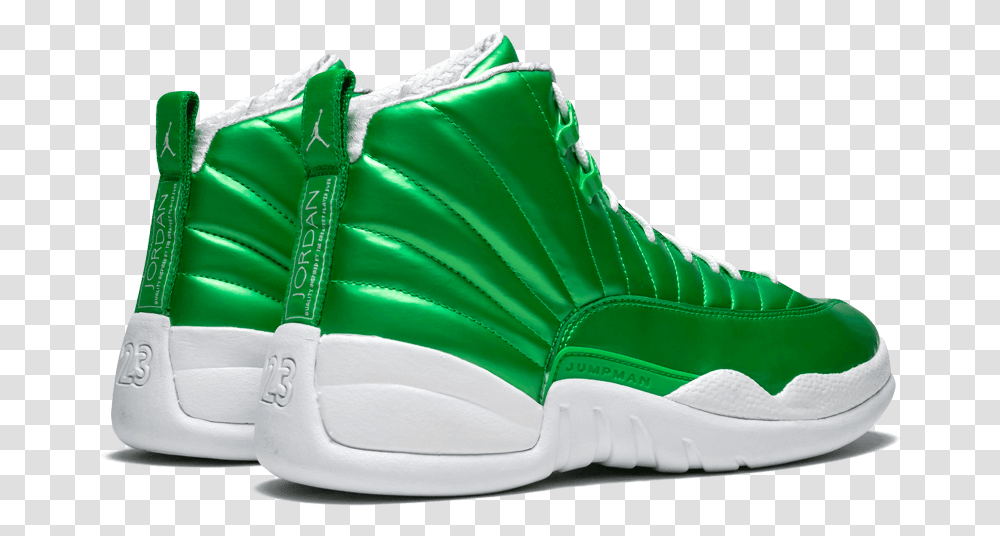 Air Jordan 12 Metallic Green Sample Green Jordan, Apparel, Shoe, Footwear Transparent Png