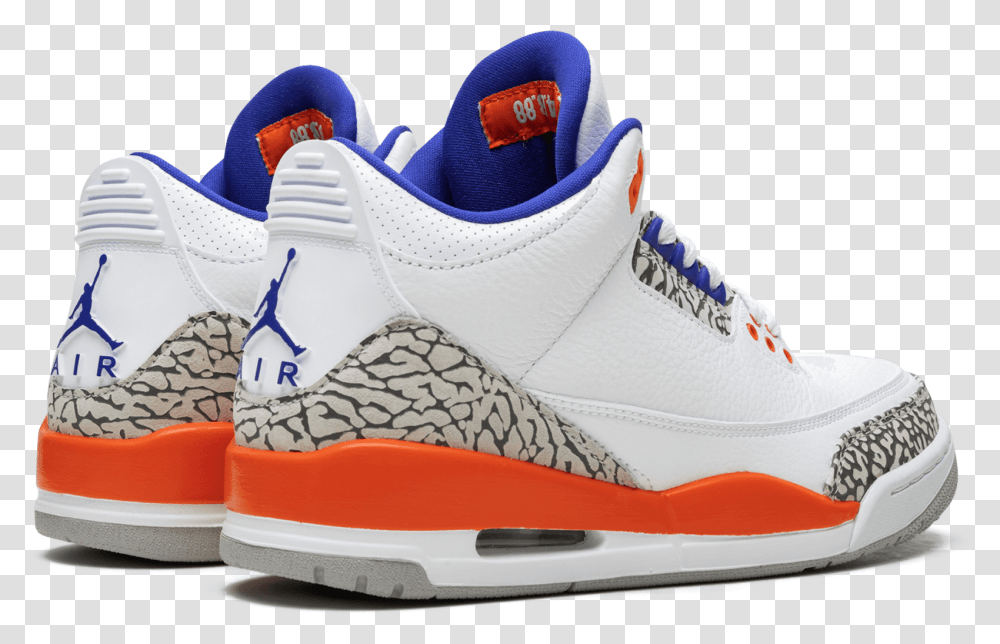 Air Jordan 3 Knicks Sneakers, Shoe, Footwear, Apparel Transparent Png