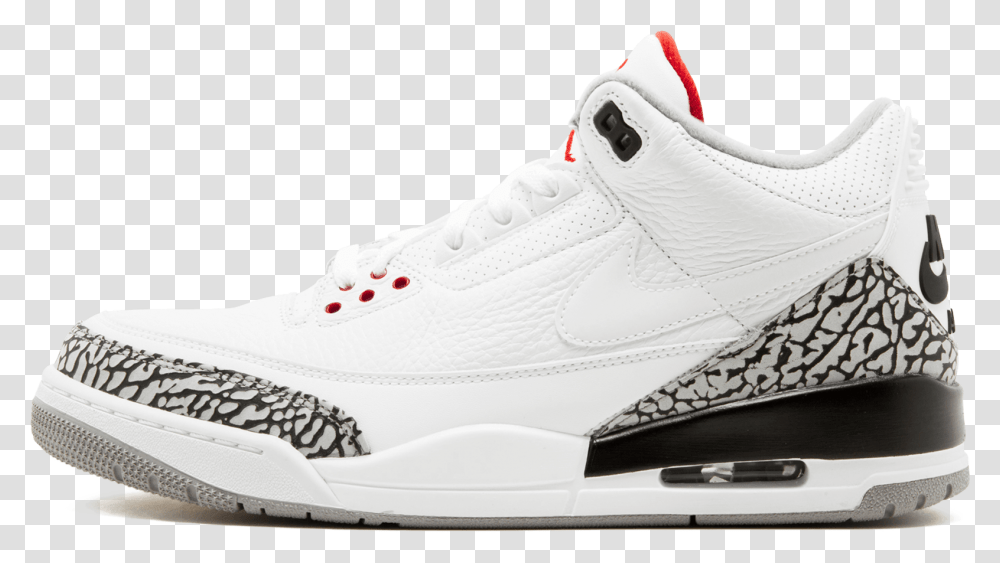 Air Jordan 3 Retro Jth Nrg Jth White Cement Jordans, Shoe, Footwear, Apparel Transparent Png