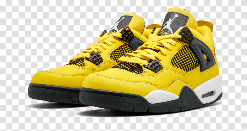 Air Jordan 4 Lightning Release Date Jordan Retro 4 Yellow, Shoe, Footwear, Apparel Transparent Png