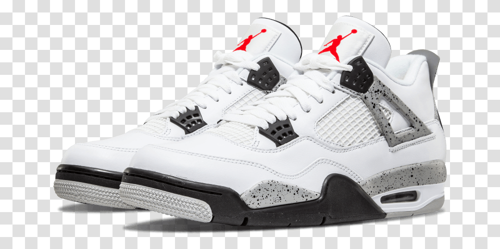 Air Jordan 4 White Cement, Shoe, Footwear, Apparel Transparent Png