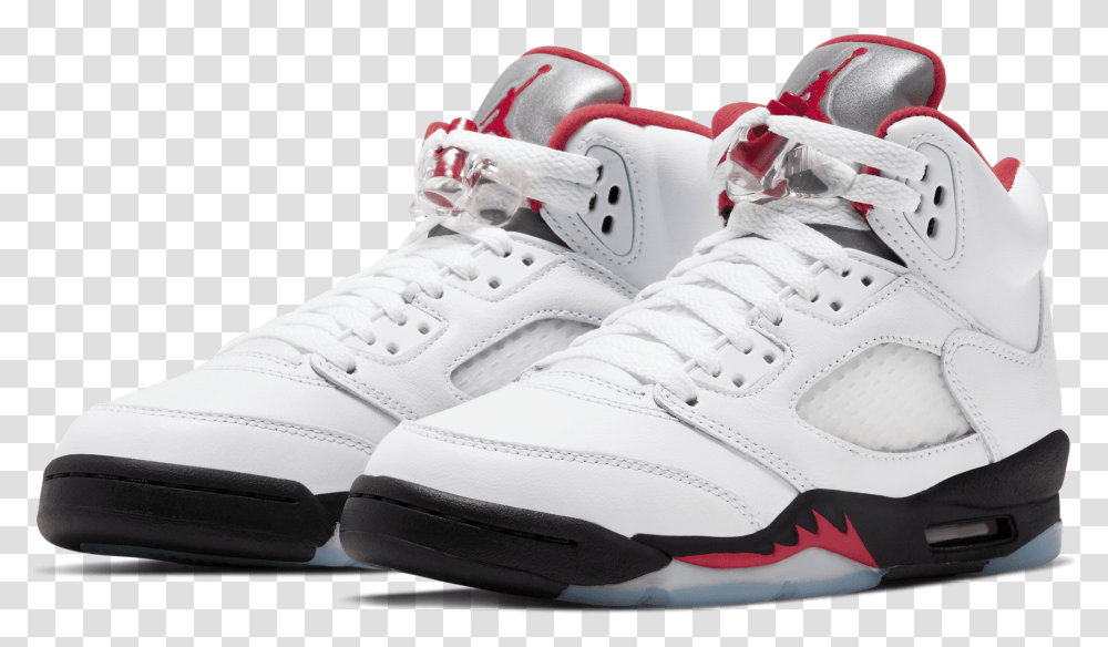 Air Jordan 5 Retro Boy's Grade School Jordan Fire Reds 5, Shoe, Footwear, Clothing, Apparel Transparent Png