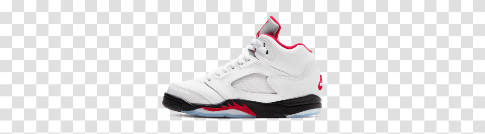 Air Jordan 5 Retro Ps Fire Red Jordan 5 Red And White, Shoe, Footwear, Clothing, Apparel Transparent Png
