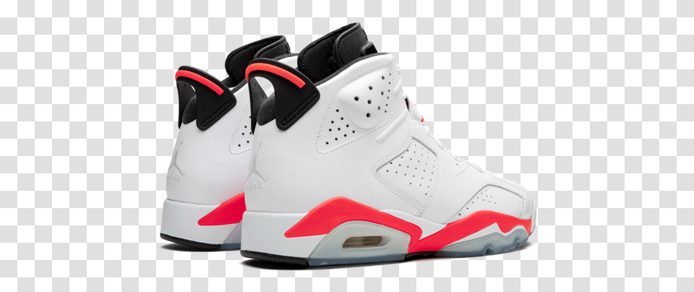 Air Jordan 6 Retro Whiteinfrared Sneakers, Apparel, Shoe, Footwear Transparent Png
