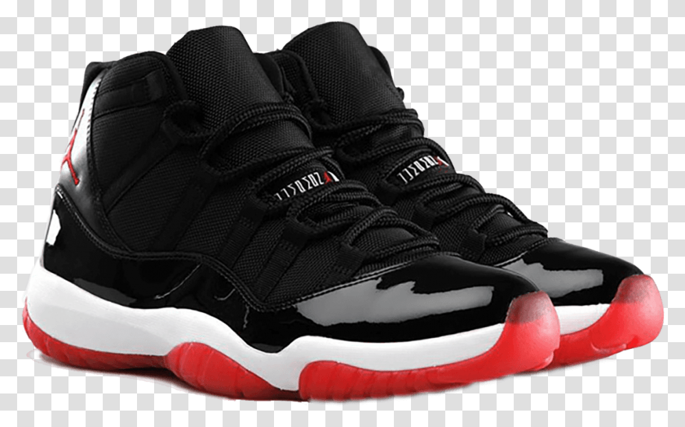 Air Jordan Jordan Retro 11 Black And Red, Apparel, Shoe, Footwear Transparent Png