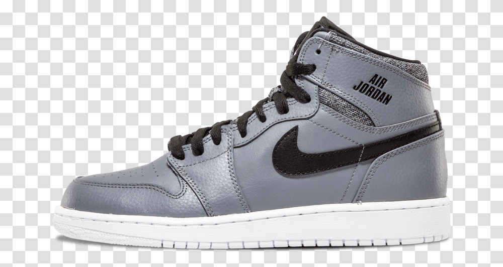 Air Jordan Logo Jordan 1 Retro High Gris Basketball Shoe, Footwear, Clothing, Apparel, Sneaker Transparent Png