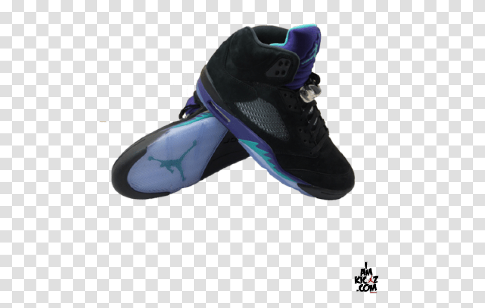 Air Jordan Retro 5 Black Grapes Sneakers, Apparel, Shoe, Footwear Transparent Png