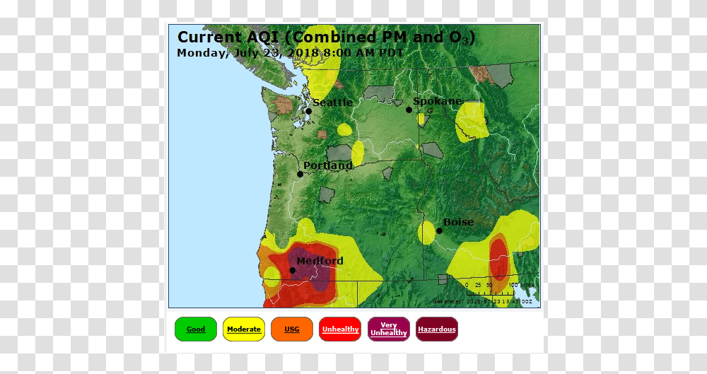 Air Quality Monday Morning Over Oregon Illustration, Vegetation, Plant, Plot, Map Transparent Png