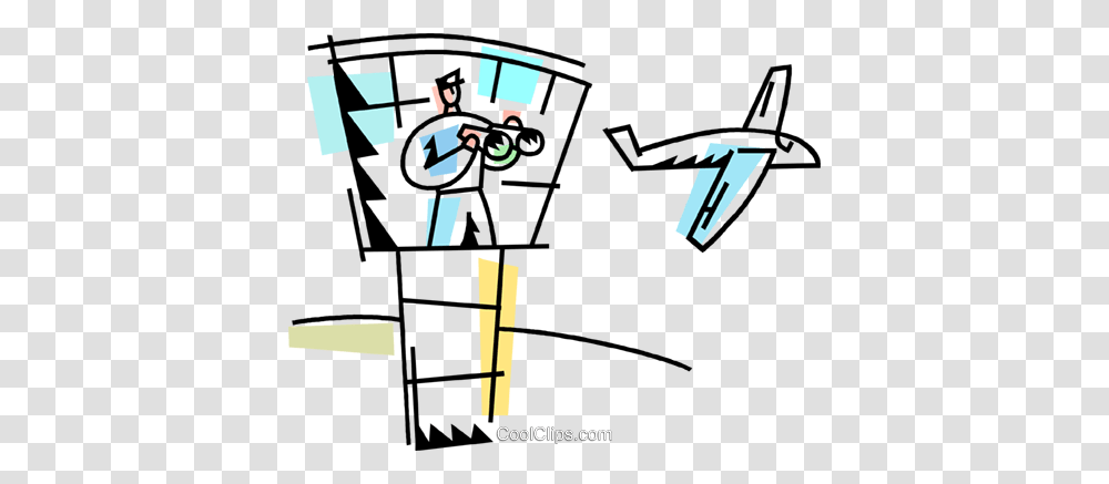 Air Traffic Controller Directing Airplane Royalty Free Vector Clip, Bicycle, Utility Pole Transparent Png