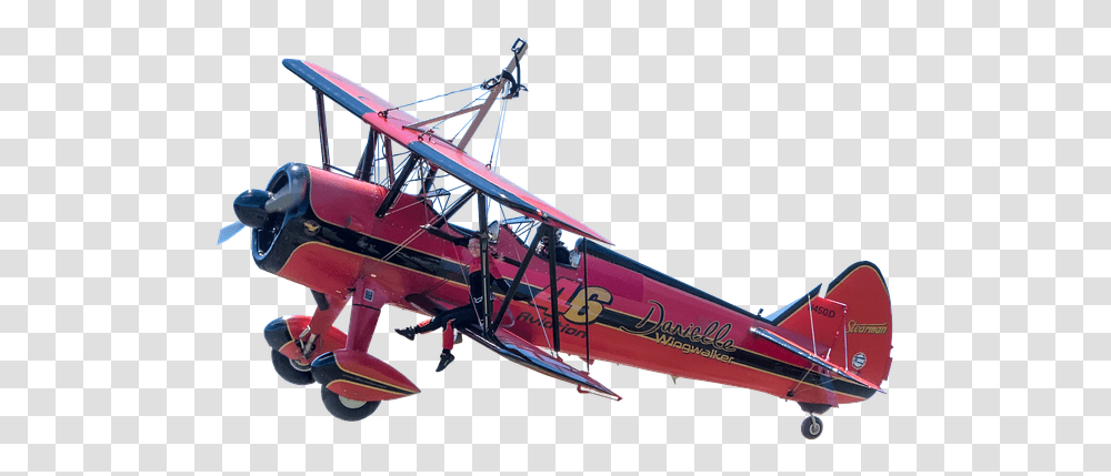 Aircraft Double Decker Isolated Propeller Plane Painting Of Wingwalker Danielle, Biplane, Airplane, Vehicle, Transportation Transparent Png