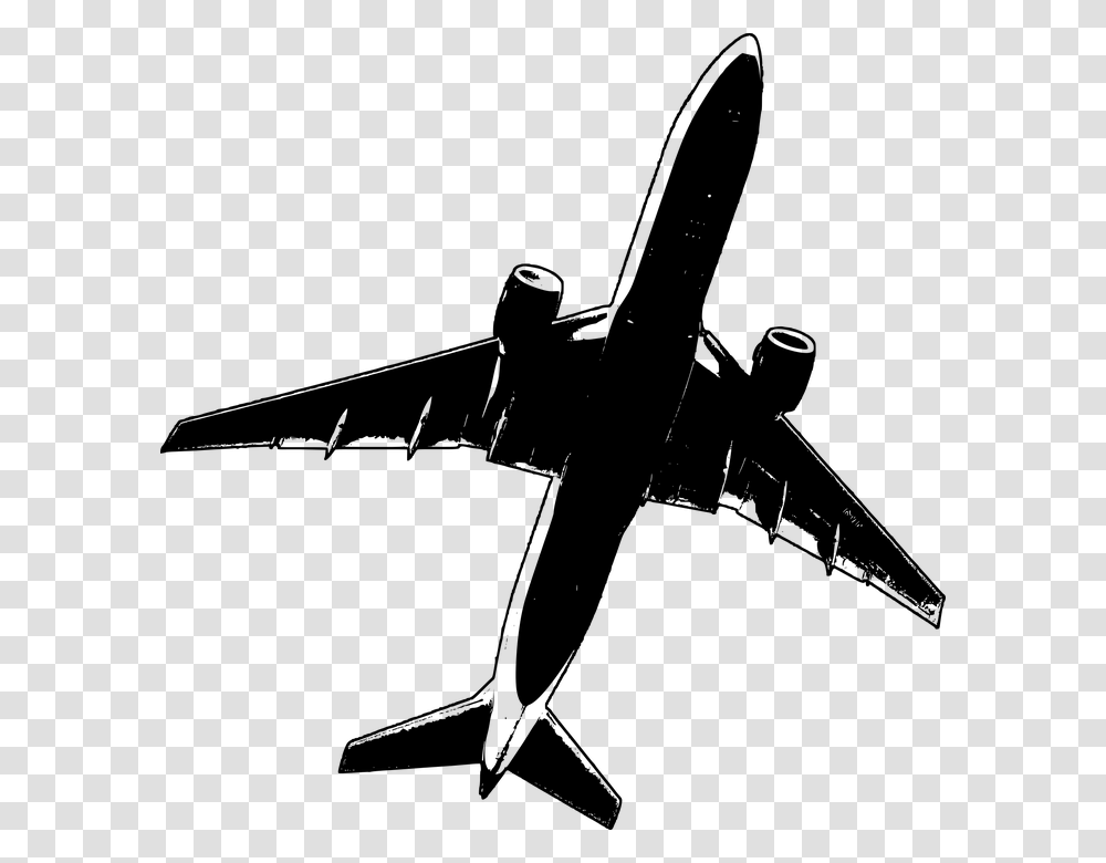 Airline Airplane Black And White Gray Grey Jet Boeing 777 Clipart, World Of Warcraft Transparent Png