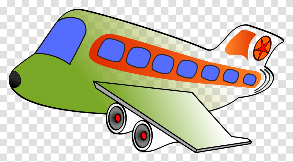 Airplane Air Transportation Clip Art Transportation Aircraft, Vehicle, Railway, Train Track, Airliner Transparent Png
