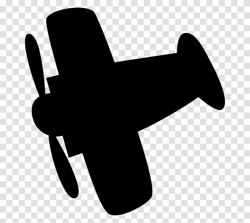 Airplane Biplane Cute Kids Propeller Plane Toy Kids Airplane Silhouette, Gray, World Of Warcraft Transparent Png
