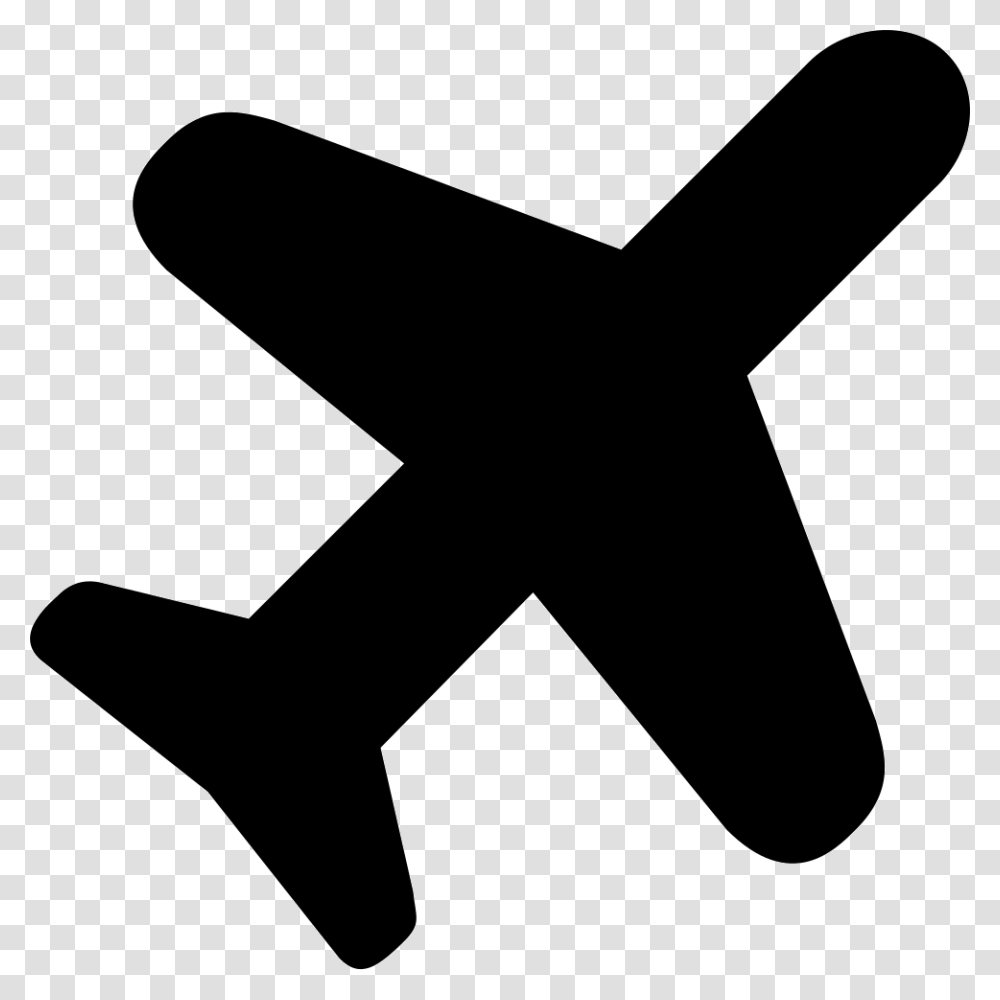 Airplane Black And White Icon, Axe, Tool, Star Symbol Transparent Png