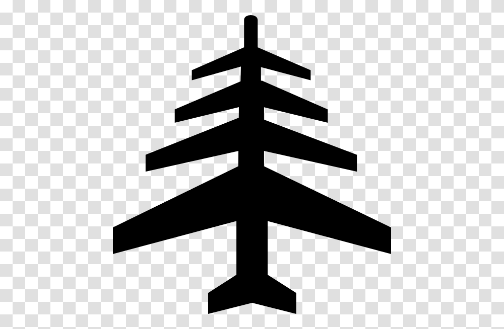 Airplane Christmas Clipart, Cross, Silhouette Transparent Png