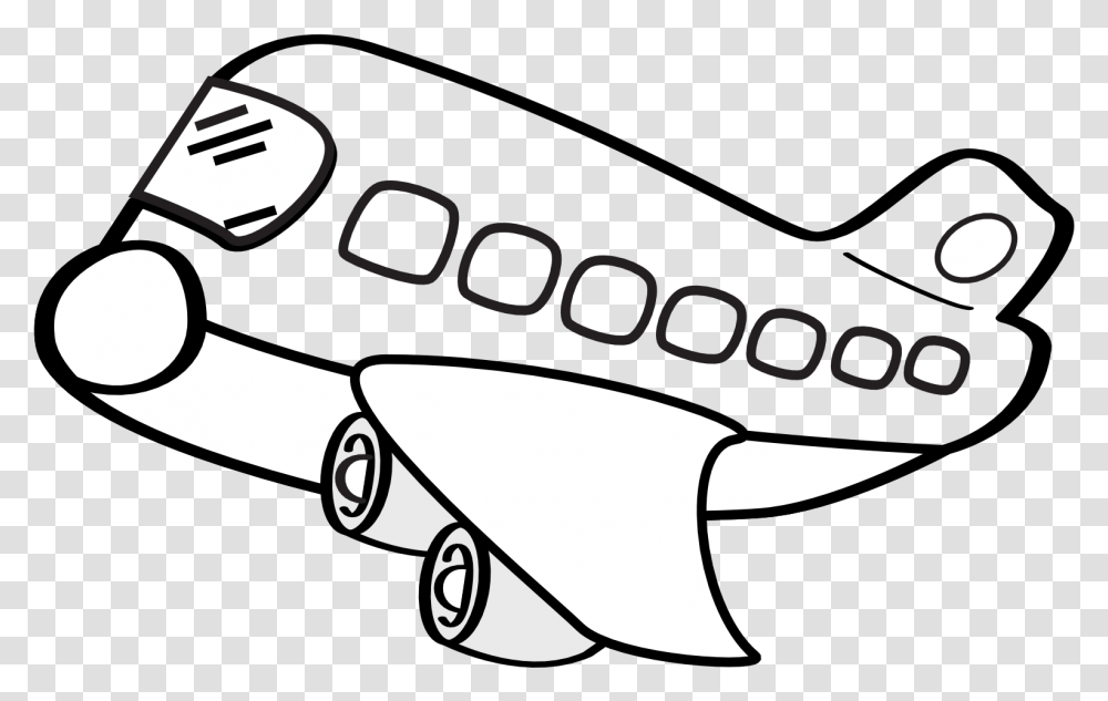Airplane Clip Art Black And White Clipart Free Clipart Plane Clipart Black And White, Scissors, Vehicle, Transportation Transparent Png