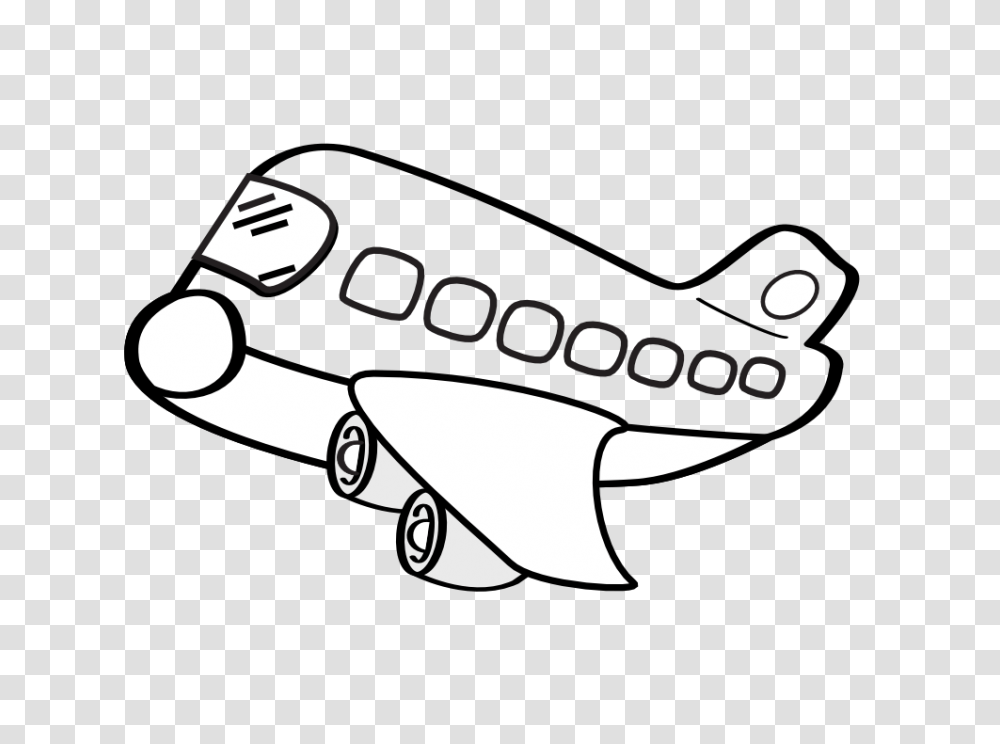 Airplane Clip Art Black And White Free Image, Aircraft, Vehicle, Transportation, Airliner Transparent Png