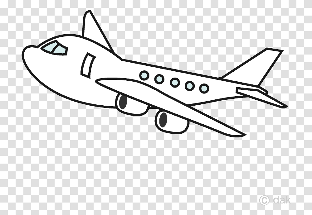 Airplane Clipart Black And White, Aircraft, Vehicle, Transportation, Jet Transparent Png