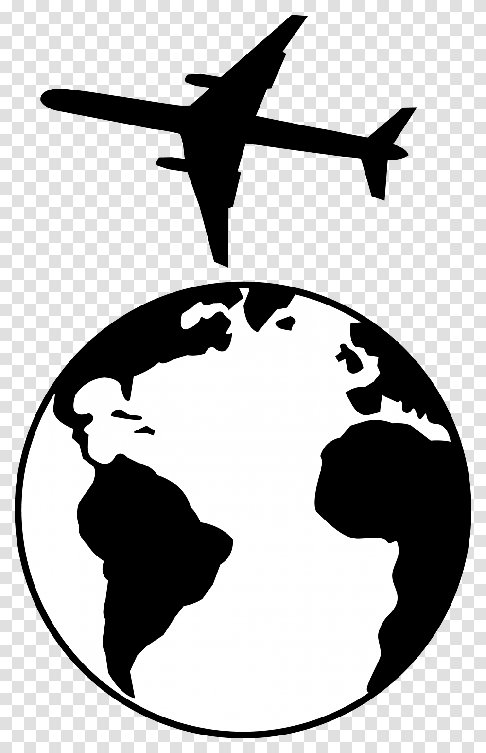 Airplane Clipart Black And White Free Images, Stencil, Person, Human, Silhouette Transparent Png