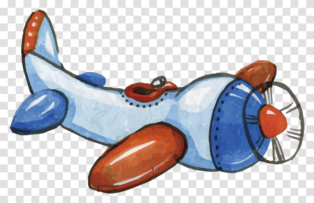 Airplane Clipart Watercolor Airplane Download Full Watercolor Airplane, Animal, Fish, Outdoors, Jar Transparent Png
