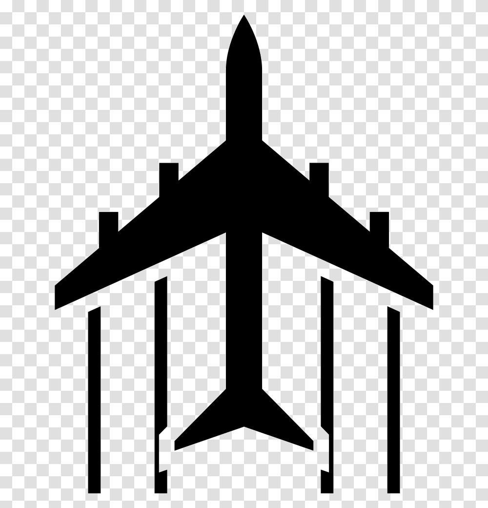 Airplane Flight Pointing Up Goodbye Template, Cross, Silhouette, Stencil Transparent Png