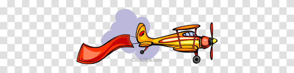 Airplane Flying A Banner Royalty Free Vector Clip Art Illustration, Vehicle, Transportation, Aircraft, Animal Transparent Png
