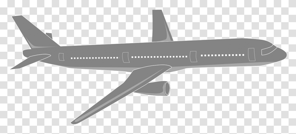 Airplane Flying Plane Free Picture Silhouette Airplane Clipart Black And White, Airliner, Aircraft, Vehicle, Transportation Transparent Png