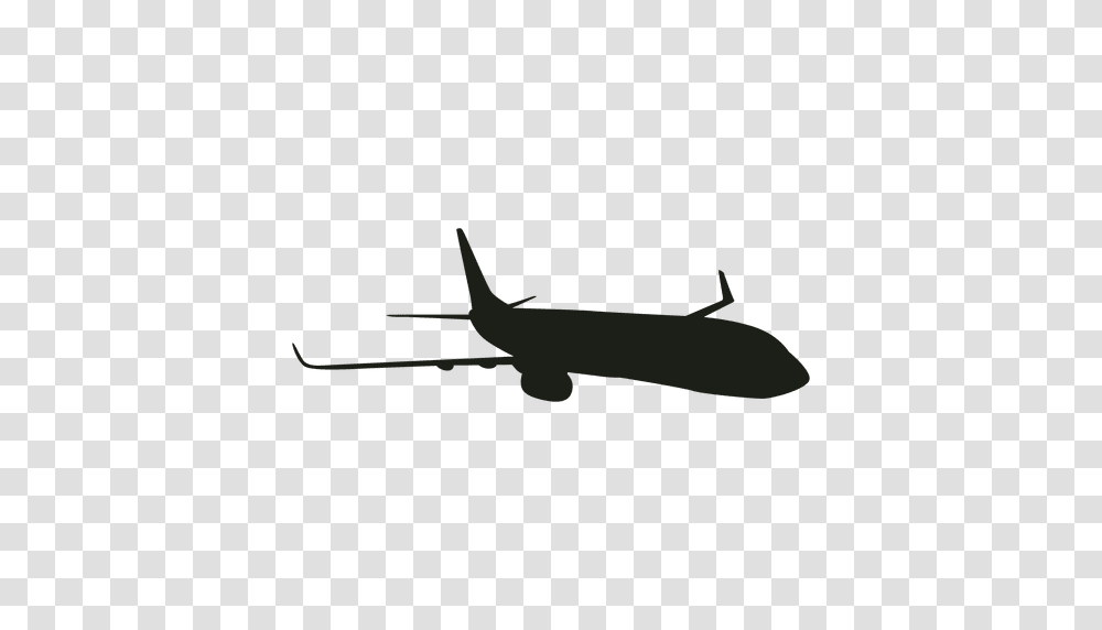 Airplane In Flight Silhouette, Transportation, Vehicle, Aircraft, Airliner Transparent Png