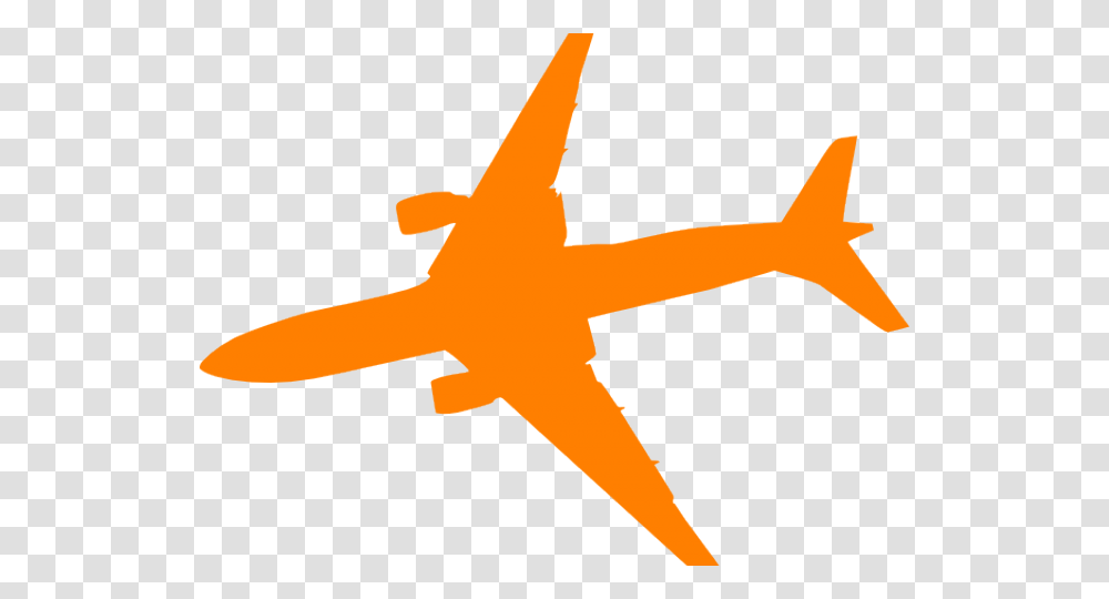 Airplane Logo Orange Orange Airplane Clipart, Symbol, Star Symbol, Arrow, Cross Transparent Png