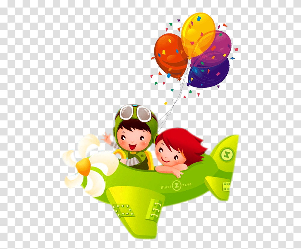 Airplane Material Cartoon Child Free Hd Globos Vector, Balloon, Drawing, Inflatable Transparent Png
