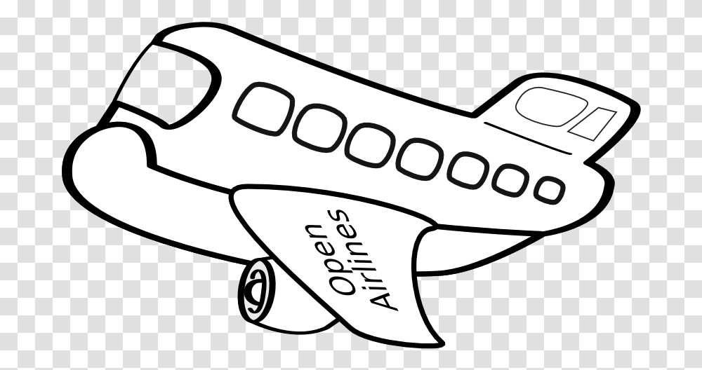 Airplane Outline Clip Art Black And White Airplane, Text, Stencil, Gun, Aircraft Transparent Png