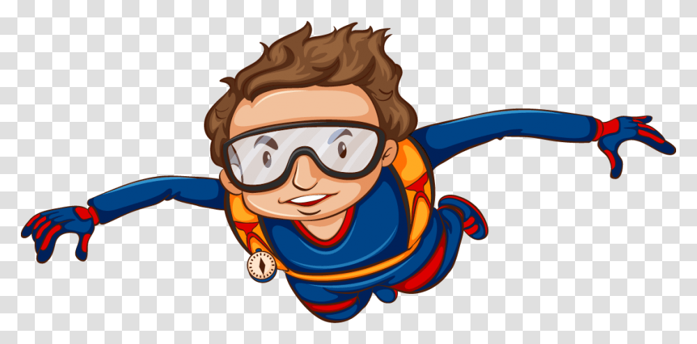 Airplane Parachuting Tandem Skydiving Clip Art Fly Sky Diving Clip Art, Goggles, Accessories, Accessory, Person Transparent Png