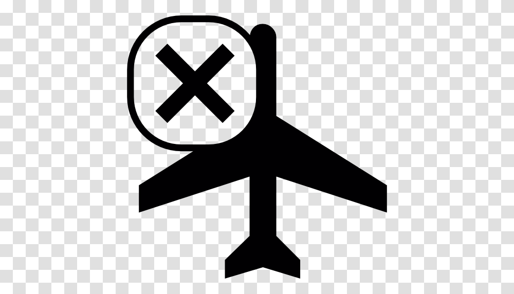 Airplane Silhouette Bottom View With Cross Mark, Hammer, Tool, Star Symbol Transparent Png